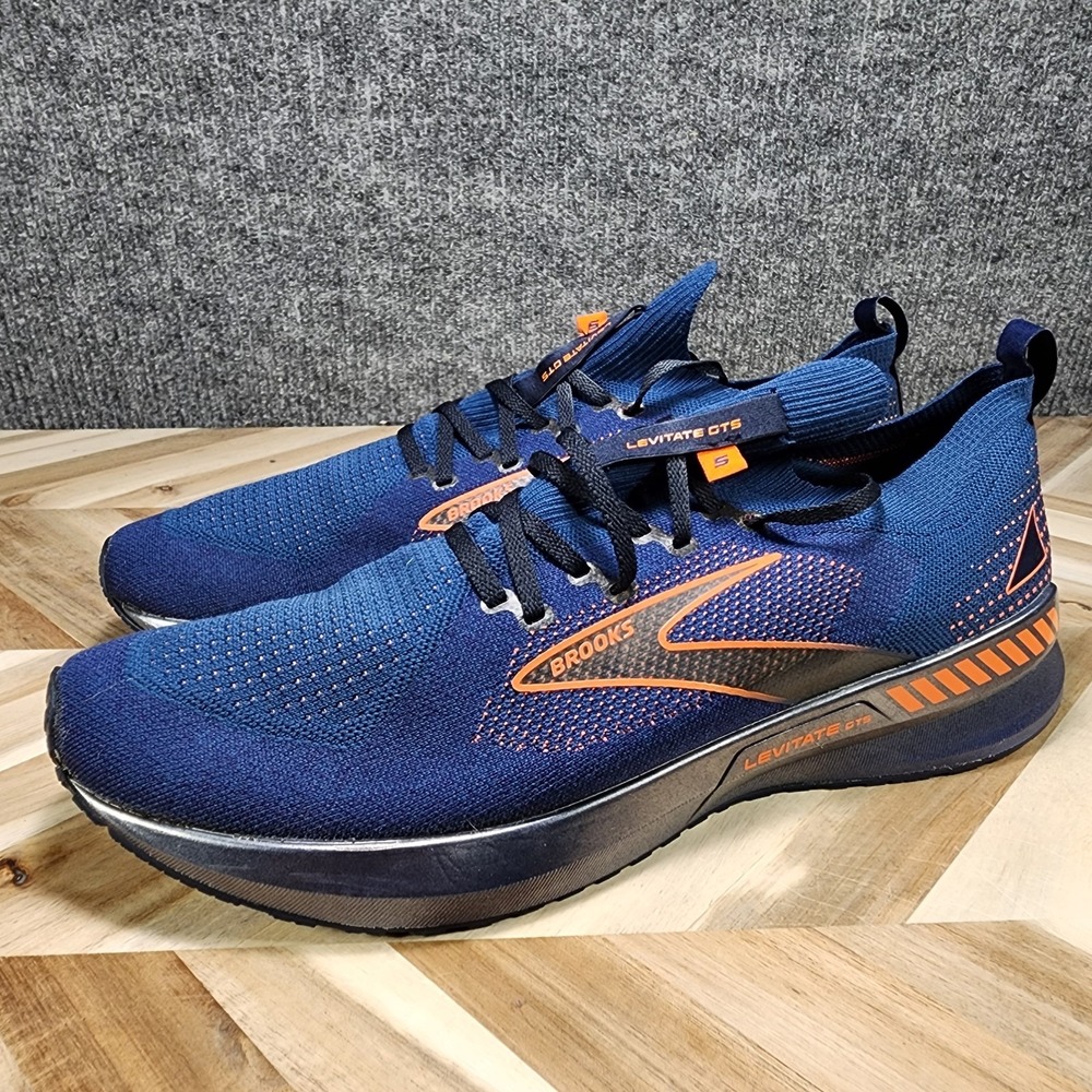Brooks Levitate Stealthfit GTS 5 Men's Sz 14 -Peacoat/Titan/Flame 1103731D434